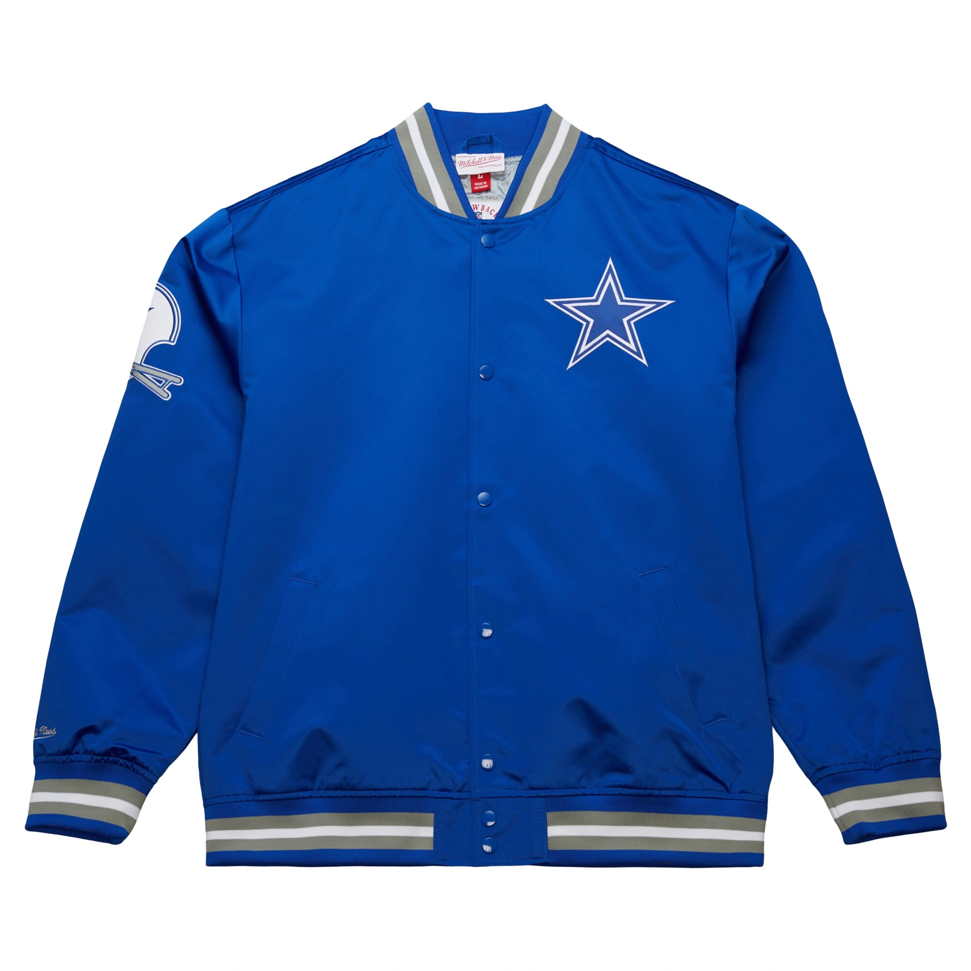 Dallas Cowboys Vintage Double Down Satin Blue Varsity Jacket
