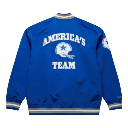 Alternative view of Dallas Cowboys Vintage Double Down Satin Blue Varsity Jacket