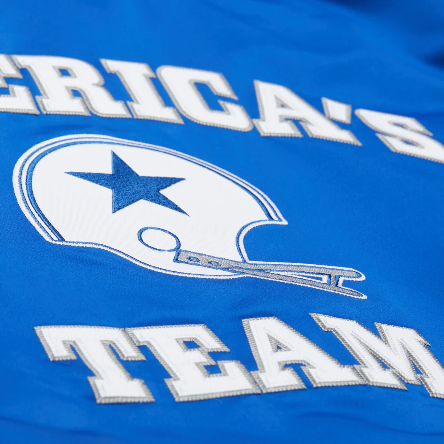 Dallas Cowboys Vintage Double Down Satin Blue Varsity Jacket - Image 5