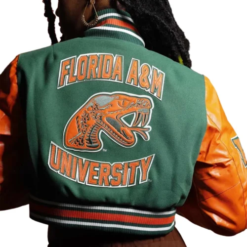 Alternative view of Women’s Florida A&M Rattlers Remix Wool & Leather Varsity Jacket