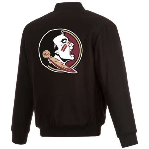 Alternative view of Florida State Seminoles One Color Full Wool Black Varsity Jacket