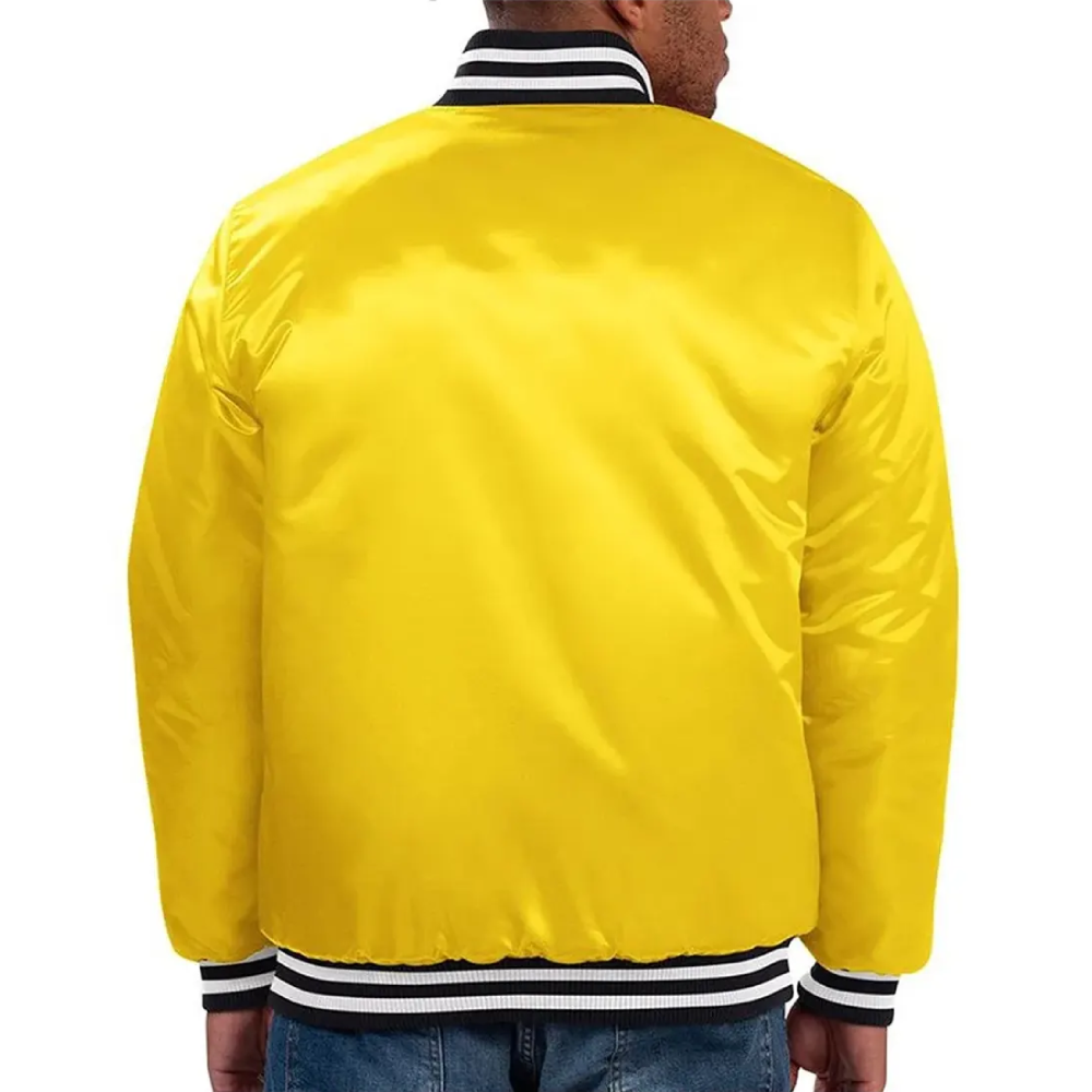 Green Bay Packers Cross Bronx Fashion Gold Satin Varsity Jacket - Image 2