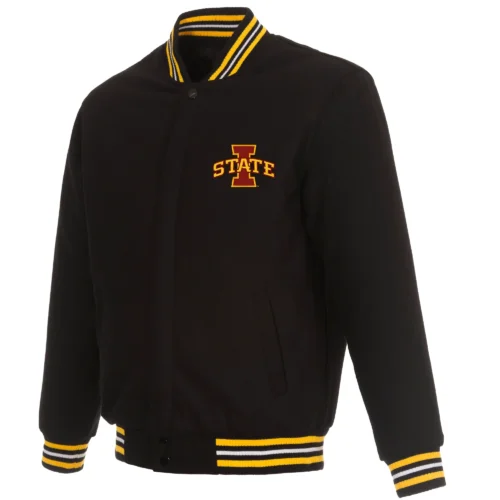 Iowa State Cyclones One Color Full Wool Black Varsity Jacket