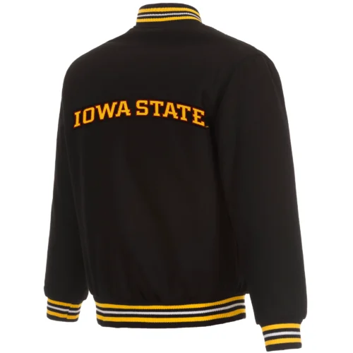 Alternative view of Iowa State Cyclones One Color Full Wool Black Varsity Jacket
