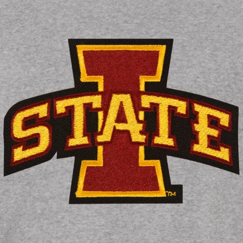 Iowa State Cyclones Two Tone Full Wool Gray/Black Varsity Jacket - Image 4
