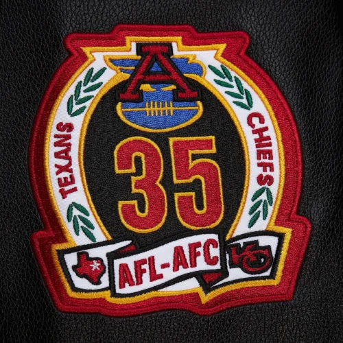 Kansas City Chiefs Blackout Vintage Logo Black Wool & Leather Varsity Jacket - Image 3
