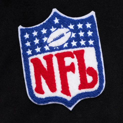 Kansas City Chiefs Blackout Vintage Logo Black Wool & Leather Varsity Jacket - Image 5