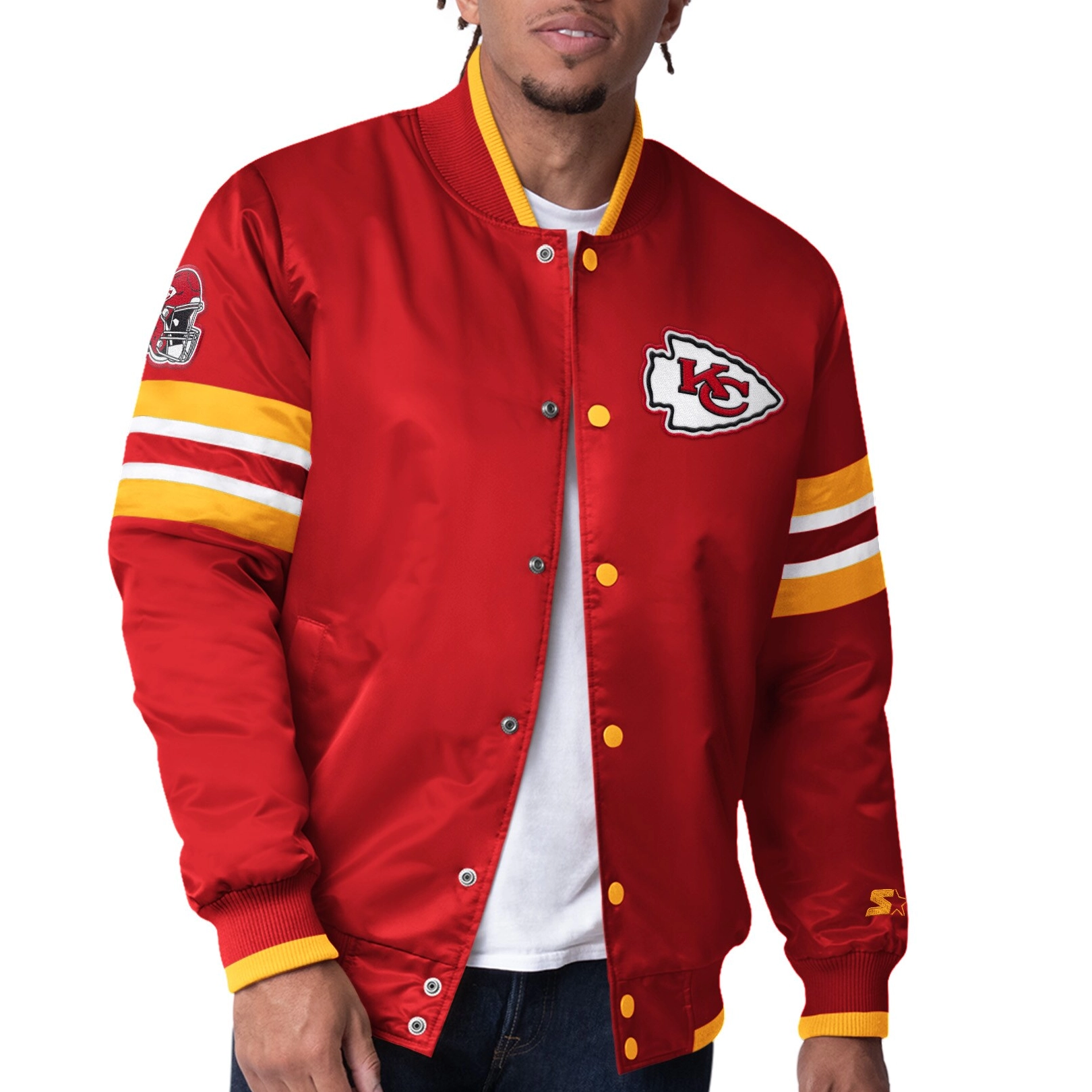 Kansas City Chiefs Scout Red Satin Varsity Jacket