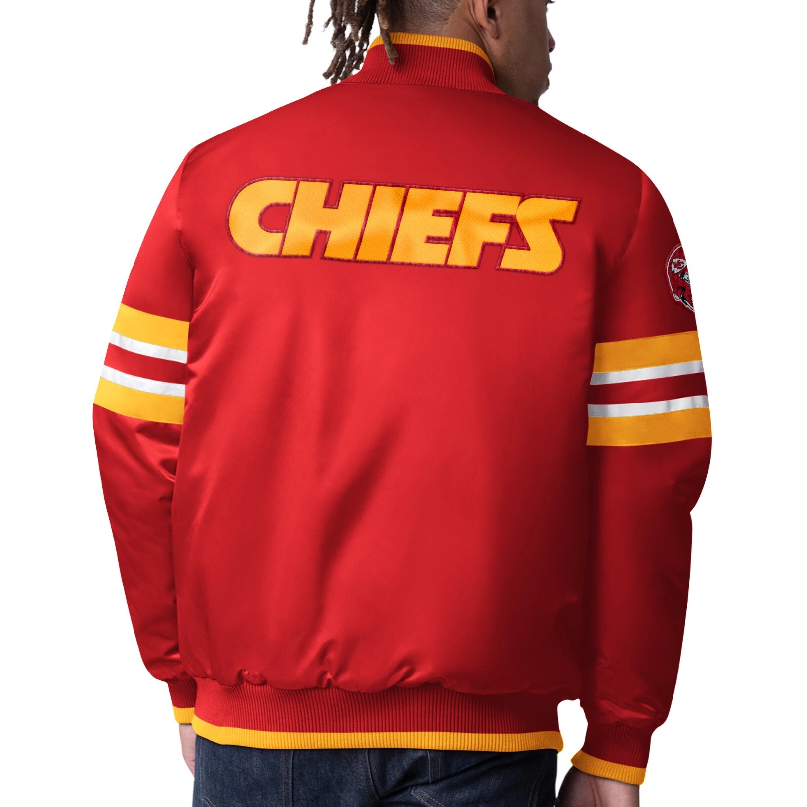 Kansas City Chiefs Scout Red Satin Varsity Jacket - Image 2