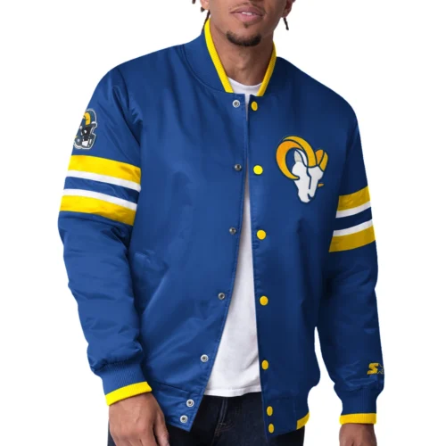 Los Angeles Rams Scout Royal Satin Varsity Jacket