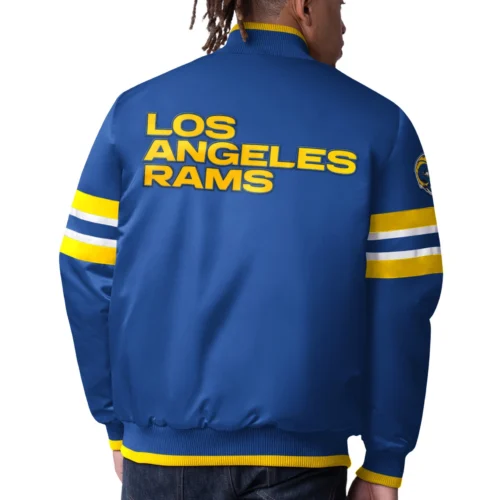 Alternative view of Los Angeles Rams Scout Royal Satin Varsity Jacket