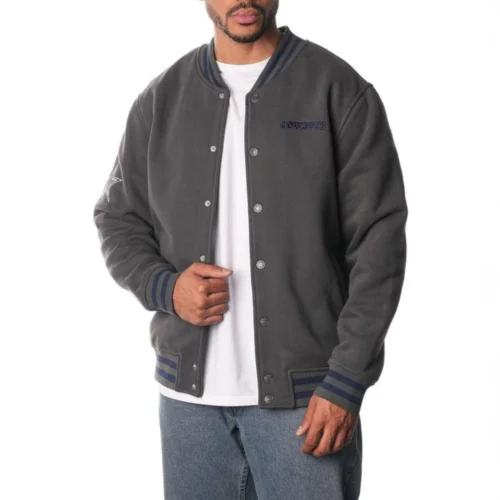 Men’s Dallas Cowboys Fleece Bomber Grey Wool Varsity Jacket