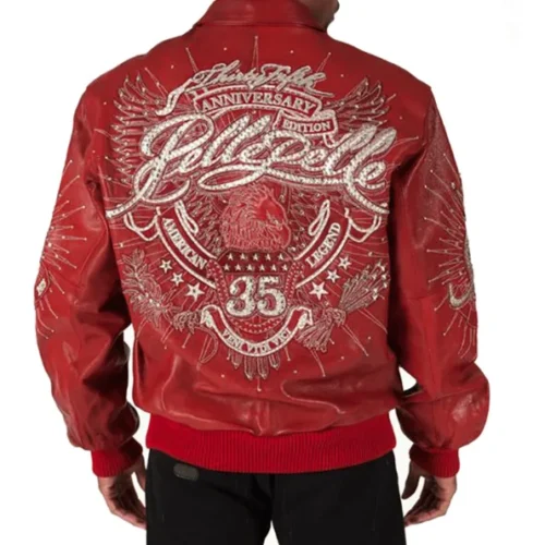 Pelle Pelle Red American Legend Anniversary 35 Edition Full Grain Leather Jacket
