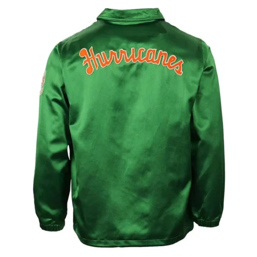 Alternative view of Miami Hurricanes Windbreaker Green Satin Varsity Jacket