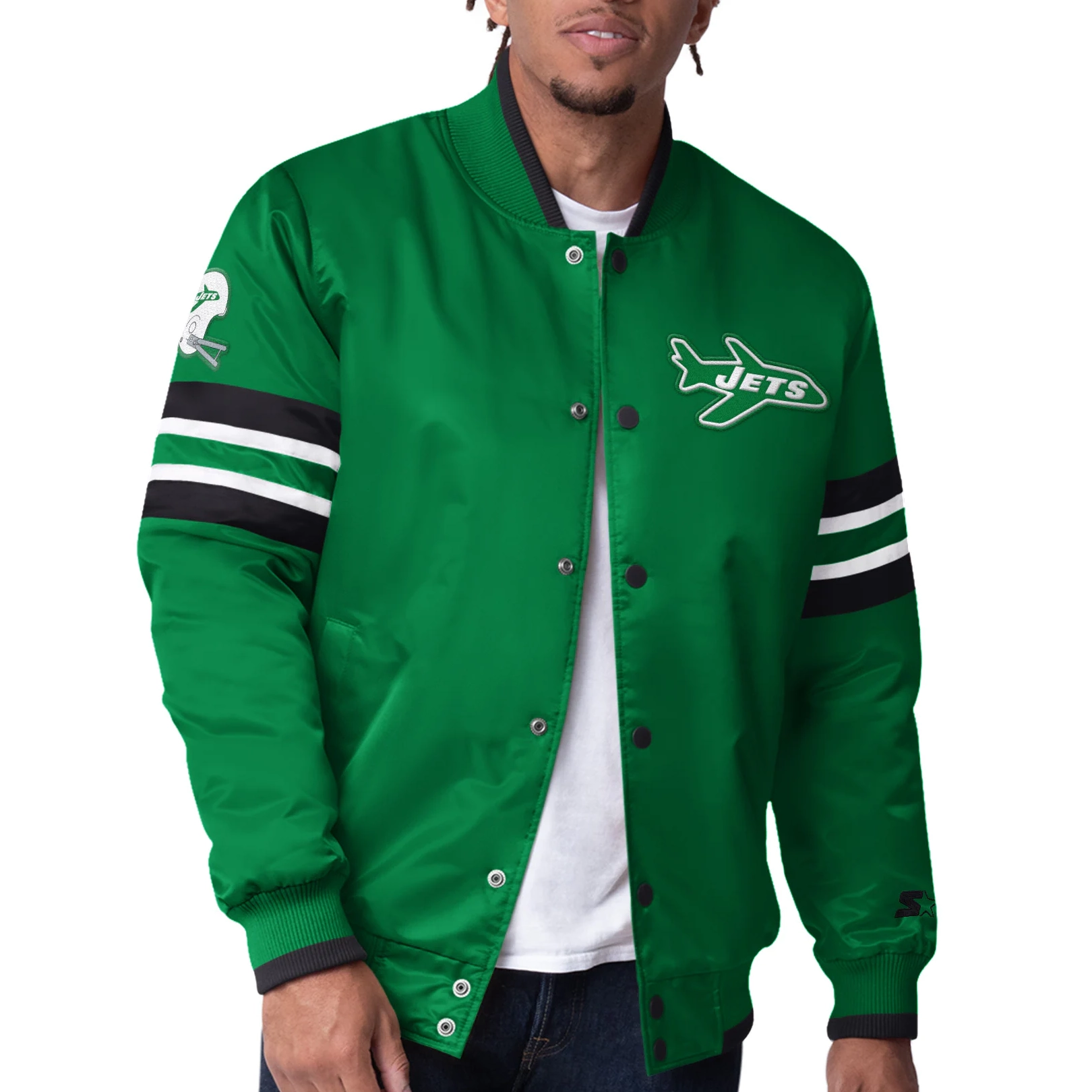New York Jets Scout Green Satin Varsity Jacket