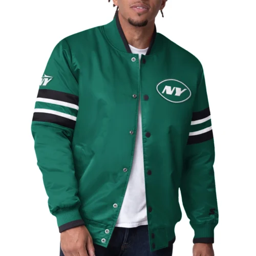New York Jets Scout Satin Varsity Green Jacket