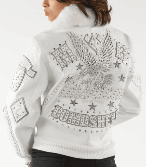 Alternative view of Pelle Pelle Fur American Bombshell White Leather Jacket