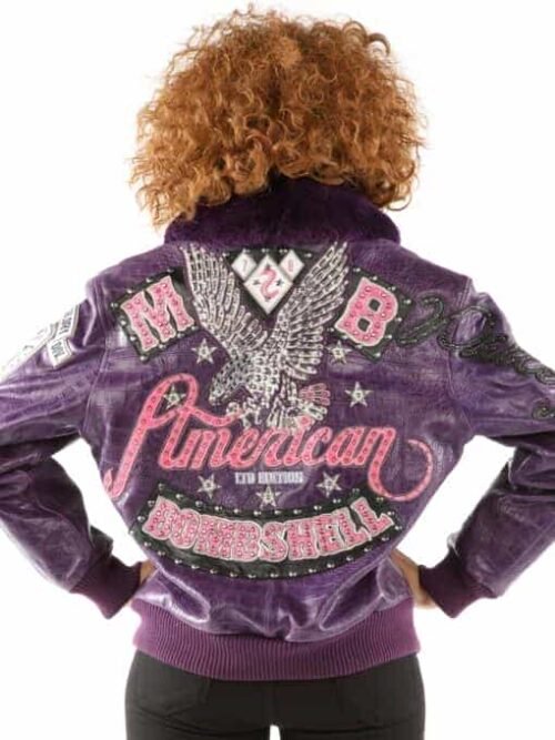 Alternative view of Pelle Pelle Fur American Bombshell Purple Leather Jacket