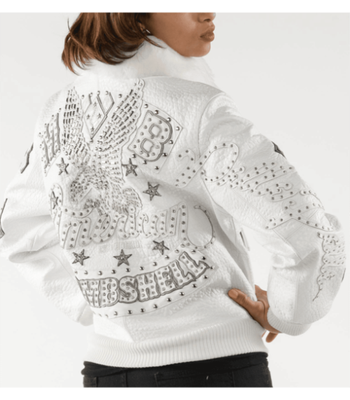 Pelle Pelle Fur American Bombshell White Leather Jacket - Image 3