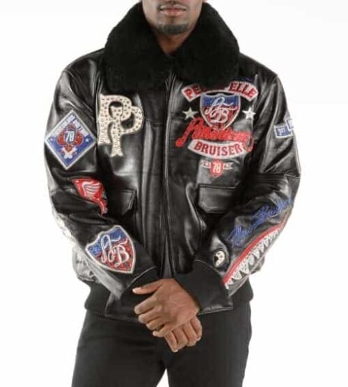 Pelle Pelle Fur American Bruiser Black Leather Jacket