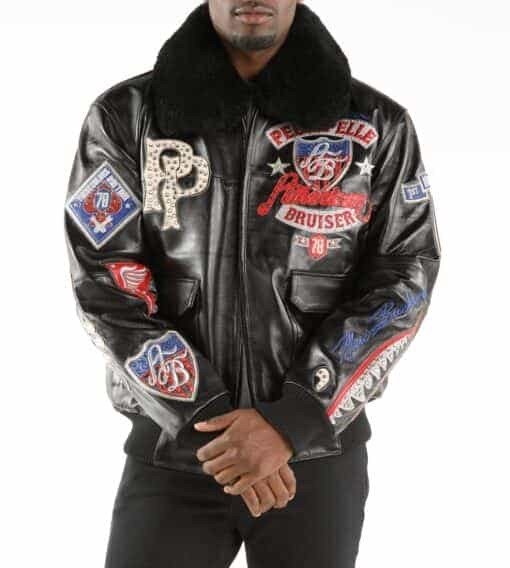 Pelle Pelle Fur American Bruiser Black Leather Jacket