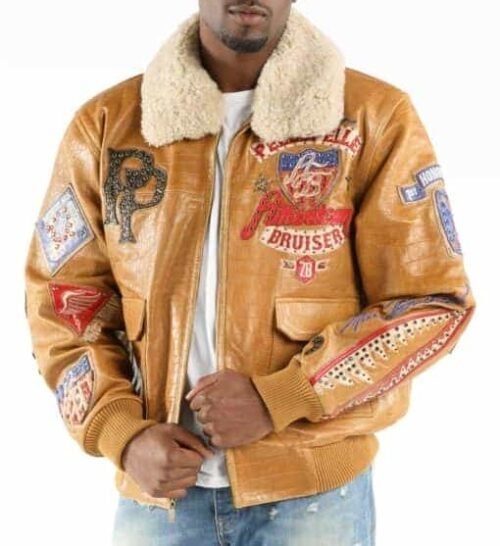 Pelle Pelle Fur American Bruiser Yellow Leather Jacket