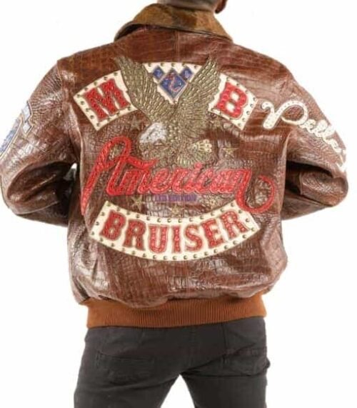 Alternative view of Pelle Pelle Fur American Bruiser Brown Leather Jacket