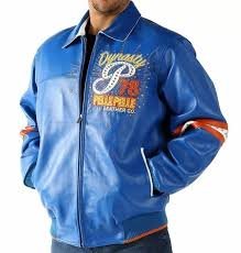 Pelle Pelle Dynasty Worldwide Blue Leather Jacket