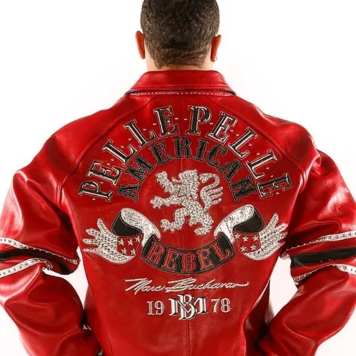 Pelle Pelle Men’s American Rebel Red Leather Jacket - Image 3