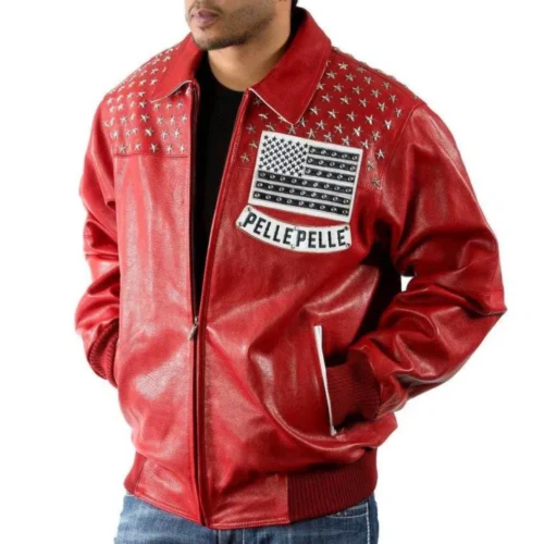 Pelle Pelle Men's Americana Red Leather Jacket