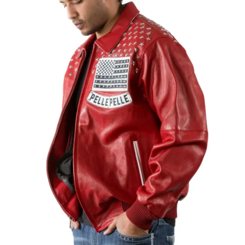 Pelle Pelle Men's Americana Red Leather Jacket - Image 3
