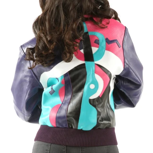 Alternative view of Pelle Pelle Purple Picasso Plush Bomber Leather Jacket