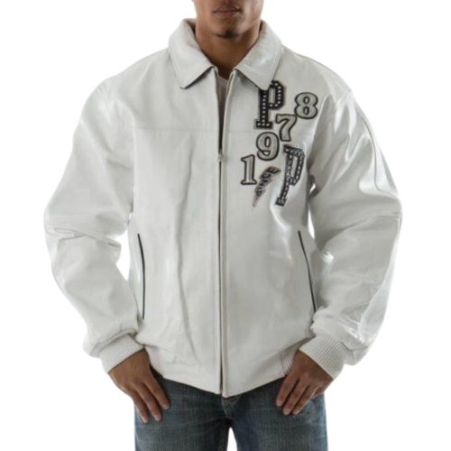 Pelle Pelle White Come Out Fighting Leather Jacket