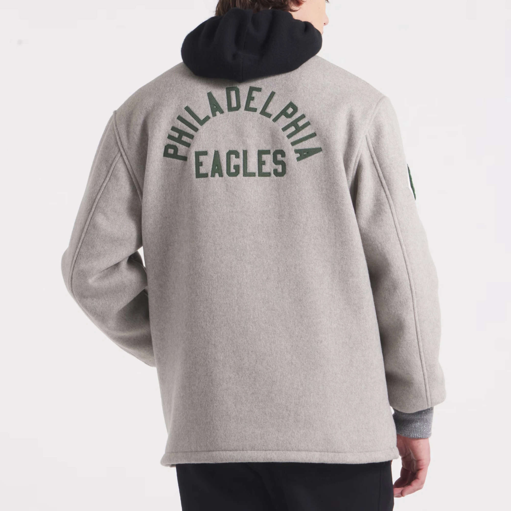 Philadelphia Eagles Cashmere Coaches Full-Snap Varsity Jacket - Image 2