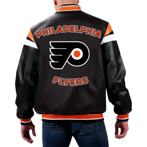 Alternative view of Philadelphia Eagles Black Full-Zip Leather Varsity Jacket