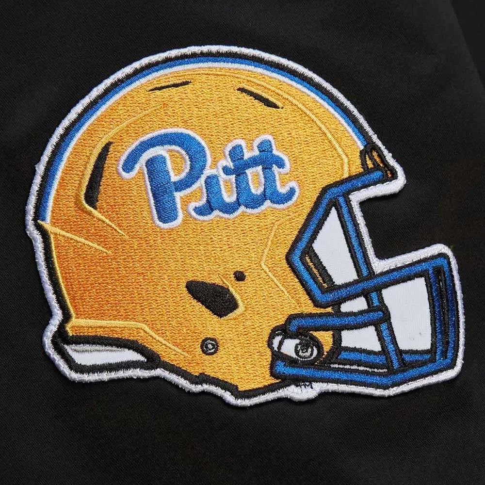 Pittsburgh Panthers Louis Riddick Black Satin Varsity Jacket - Image 4