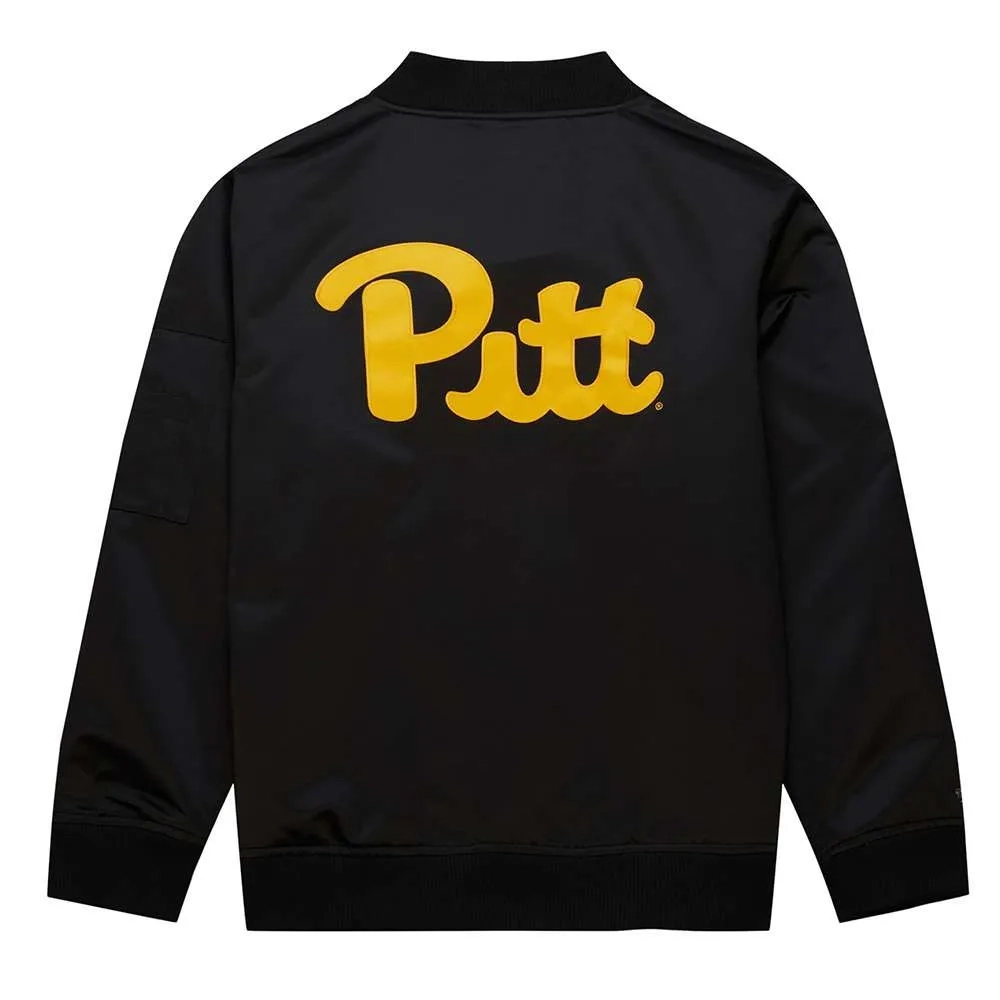 Pittsburgh Panthers Louis Riddick Black Satin Varsity Jacket - Image 2
