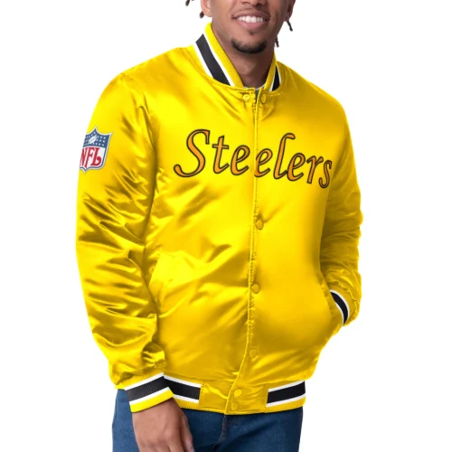 Pittsburgh Steelers Closer Yellow Satin Varsity Jacket