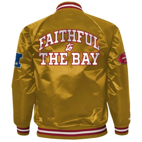 Alternative view of San Francisco 49ers Heavyweight Full-Snap Gold Satin Jacket