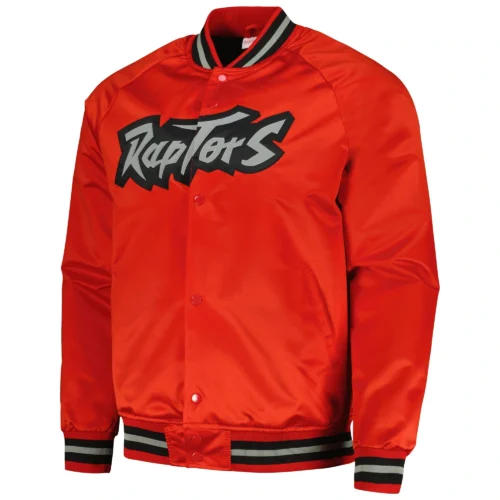 Toronto Raptors Classics Throwback Wordmark Raglan Red Jacket