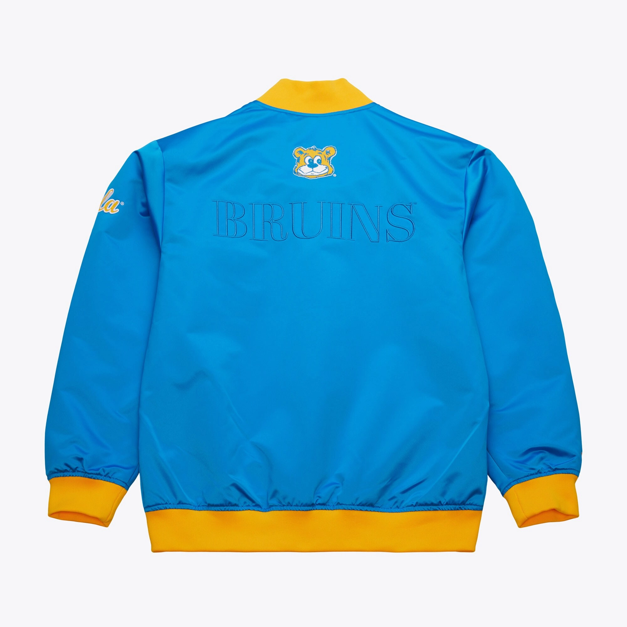 UCLA Bruins OG 3.0 Vintage Full-Snap Blue Satin Varsity Jacket - Image 2