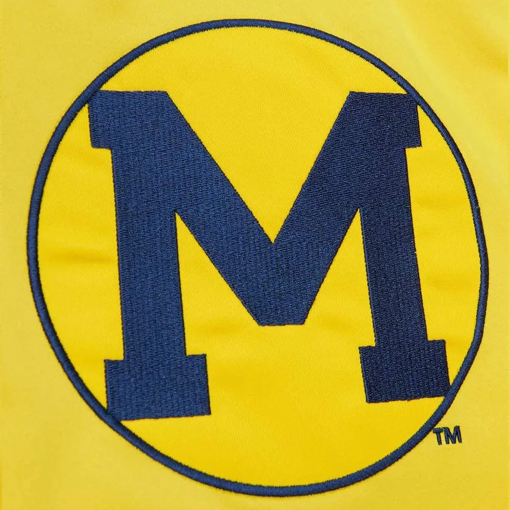 Michigan Wolverines Cooperstown Heavyweight Full-Snap Yellow Satin Varsity Jacket - Image 4