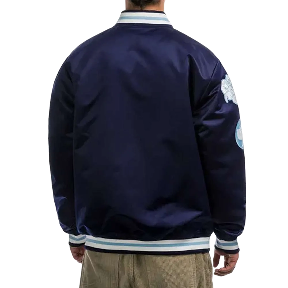North Carolina Tar Heels Champ City Blue Satin Varsity Jacket - Image 2