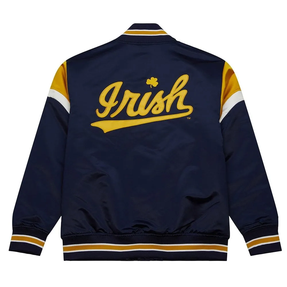 Notre Dame Fighting Irish Cooperstown Heavyweight Full-Snap Navy Satin Varsity Jacket - Image 2