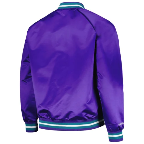 Alternative view of Utah Jazz Classics Throwback Wordmark Raglan Purple Jacket