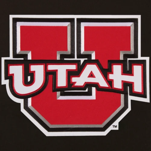 Utah Utes Two Tone Black/White Wool & Leather Varsity Jacket - Image 4