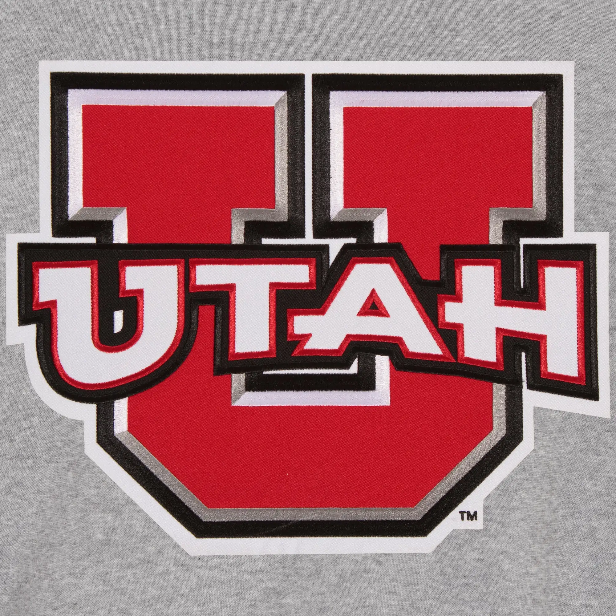 Utah Utes Two Tone Full Wool Gray/Black Varsity Jacket - Image 4
