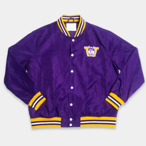 Washington Huskies Script Purple Satin Bomber Varsity Jacket
