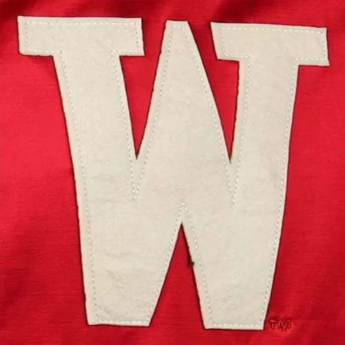 Wisconsin Badgers Windbreaker Red Satin Varsity Jacket - Image 5