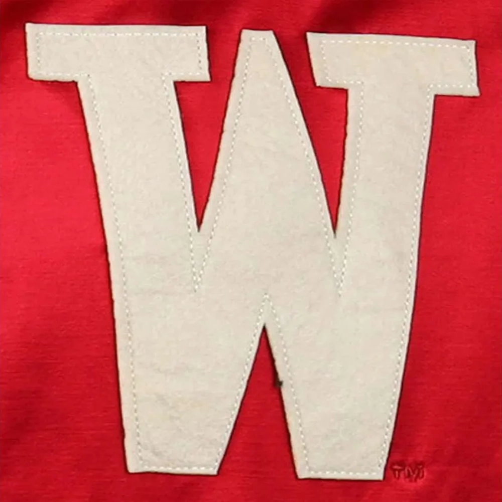 Wisconsin Badgers Windbreaker Red Satin Varsity Jacket - Image 5